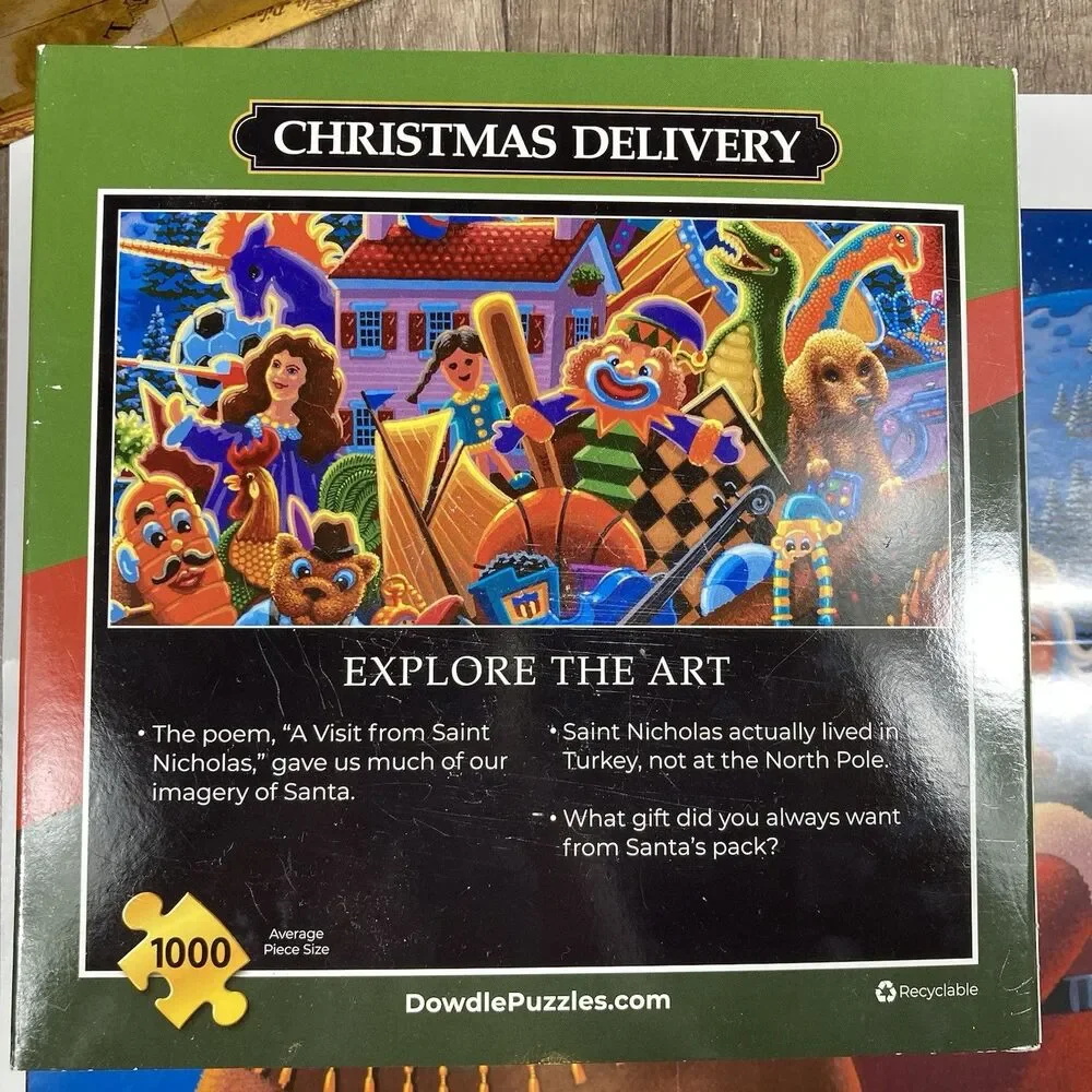 Lot of 3 Dowdle Puzzles Train Station Three Bears & Christmas Delivery 100-1000